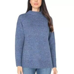 Well Worn Women's Soft Stretch Nep Yarn Sweater, Blue, Small